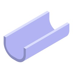 Poster - Round roof gutter icon. Isometric of round roof gutter vector icon for web design isolated on white background