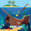 © cyberok - The sunk ship cartoon illustration
