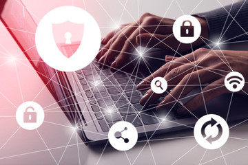 Fototapete - Cyber security and data privacy protection. Collage