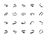 Fototapeta  - Turning Arrows Vector Icon Set in Glyph Style