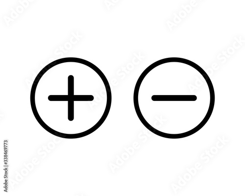 Cuadros en Lienzo Plus and minus icon, Plus and minus sign and symbol vector design