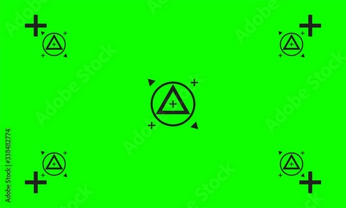Green screen with VFX motion tracking markers. Chroma key color video  footage Stock Vector | Adobe Stock