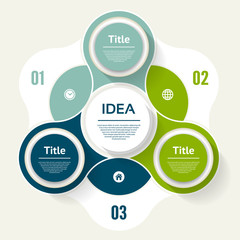 Wall Mural - Vector circle infographic. Template for diagram, graph, presentation and chart. Business concept with three options, parts, steps or processes. Abstract background