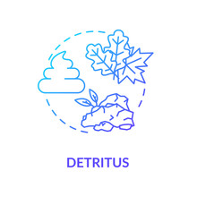 Detritus Concept Icon. Food Chain Energy Producer Organisms. Dead Plants Fragments, Organic Material Idea Thin Line Illustration. Vector Isolated Outline RGB Color Drawing