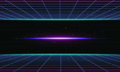 Wall Mural - Synthwave Space Science Fiction Graphic Retro 