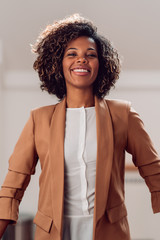 Portrait of young cheerful african american businesswoman