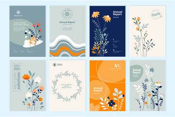 Wall Mural - set of brochure designs on the subject of nature, spring, beauty, fashion, natural and organic produ