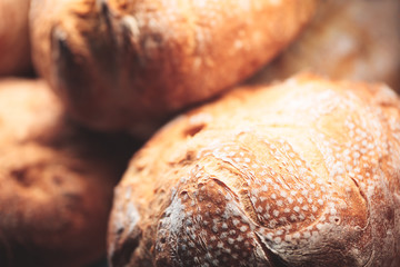 Poster - Bakery concept. Fresh fragrant bread close-up