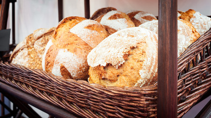 Poster - Fresh breads on the shelf in the bakery