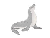 Fototapeta Fototapety na ścianę do pokoju dziecięcego - Cute seal cartoon animal design flat vector illustration isolated on white background