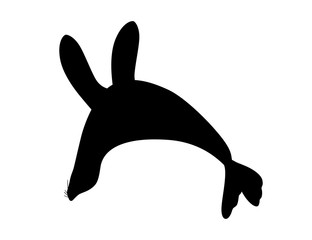 Wall Mural - black silhouette cute seal cartoon animal design flat vector illustration isolated on white backgrou