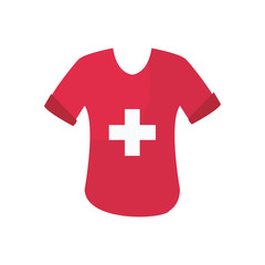 Wall Mural - charity donations concept, tshirt with medical cross icon, flat style