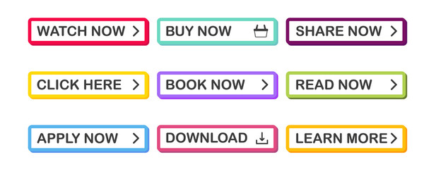 Poster - Set of 3D flat web buttons on white background. Design Templates. Vector