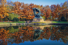 Polish Composer Frederic Chopin Monument In Royal Baths Park In Warsaw, Poland