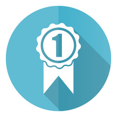 Aufkleber - Victory blue round flat design vector icon isolated on white background, first, winner illustration in eps 10