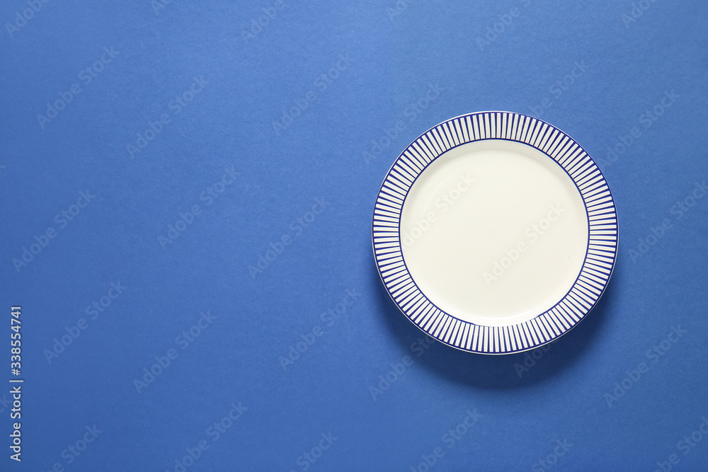 Clean plate on color background