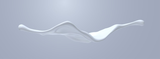 creamy white liquid splash. vector realistic 3d illustration. flowing milk. melted and dripping prot