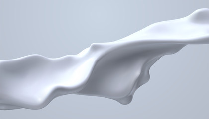 creamy white liquid wave. vector realistic 3d illustration. flowing milky stream. melted and drippin