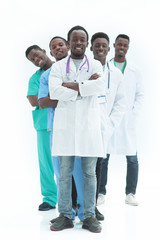 Wall Mural - in full growth. smiling young doctors standing one by one