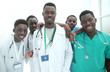 © ASDF - in full growth. smiling young doctors standing one by one