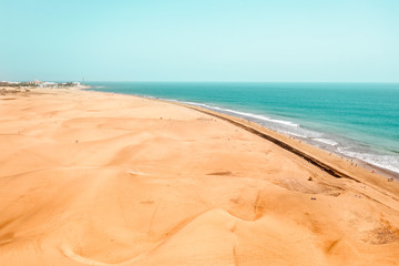 Wall Mural - Aerial summer photo of beach and sea 