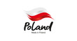 Made in Poland handwritten flag ribbon typography lettering logo label banner