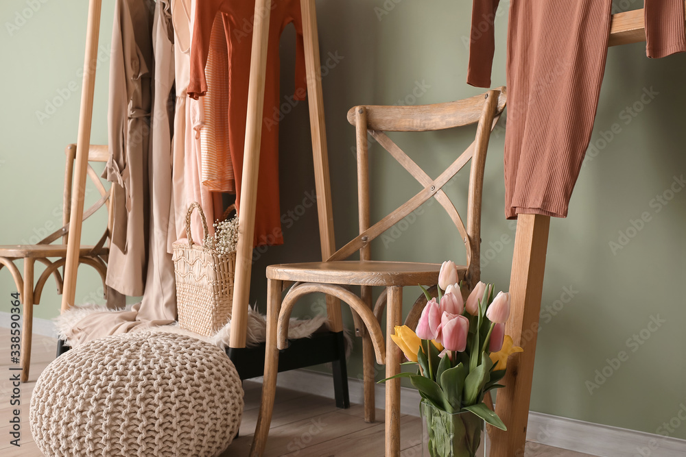 Interior of modern stylish dressing room