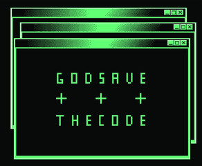 Fototapete - Cyberpunk style collage with glitch effect and text 