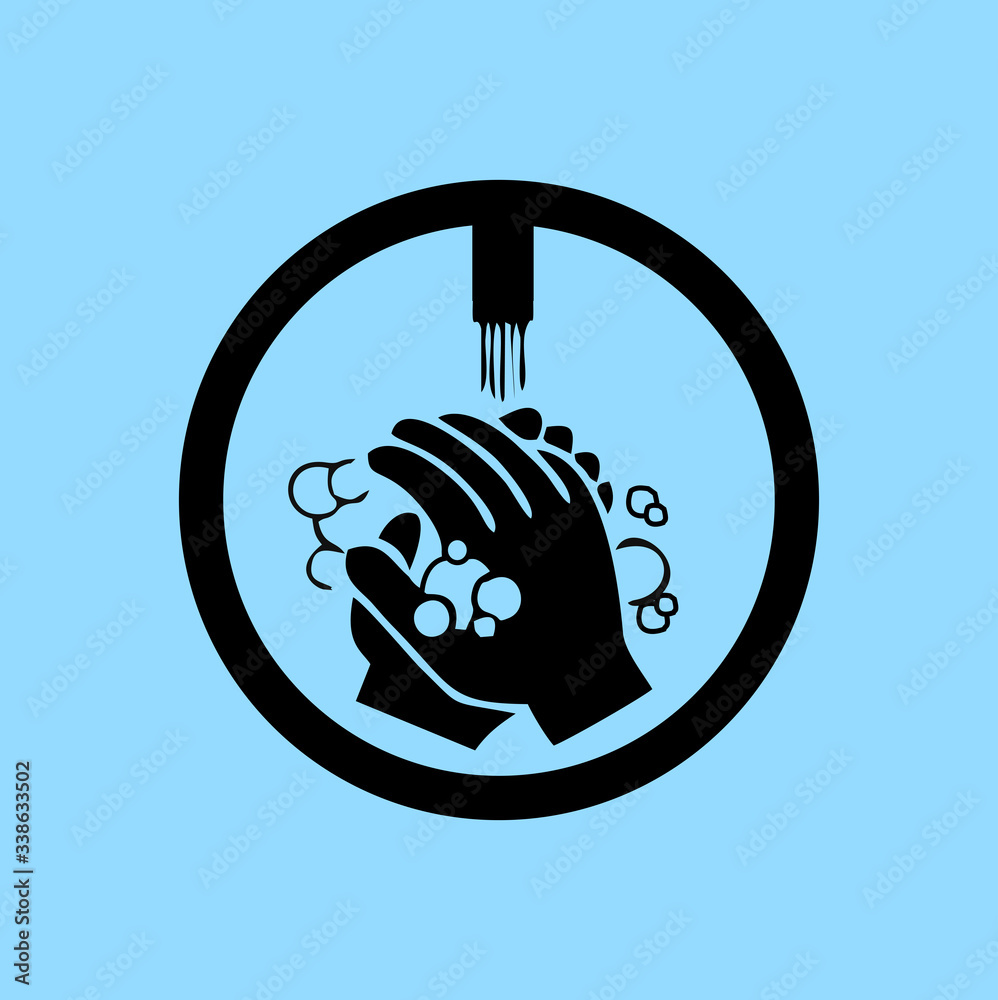 Hand washing icon as movement always wash your hands. Hand washing ...