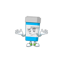 Canvas Print - An image of medical bottle in grinning mascot cartoon style