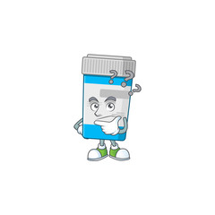 Canvas Print - Medical bottle mascot design concept having confuse gesture