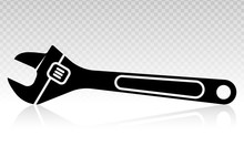 Adjustable Wrench Vector Flat Icons On A Transparent Background.