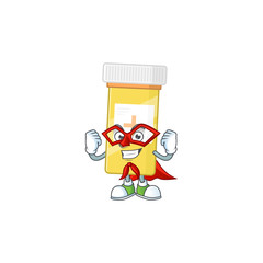 Wall Mural - Medicine bottle cartoon design concept dressed as Super hero