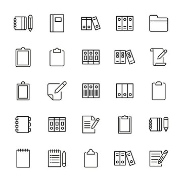 Simple set of Files modern thin line icons.