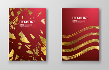 Vector Red and Gold Design Templates. Abstract illustration eps10