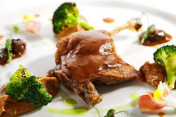 Wall Mural - Confit duck leg with vegetables