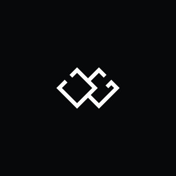 Minimal elegant monogram art logo. Outstanding professional trendy awesome artistic CG GC initial based Alphabet icon logo. Premium Business logo White color on black background