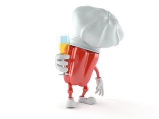 Sticker - Red pepper character toasting