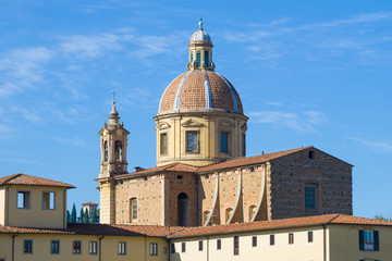 Wall Mural - Dome of the church of San Ferdiano al Cestello against the blue sky on a sunny day. Florence, Italy