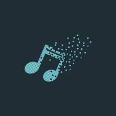 Poster - Pixel music note tyechnology logo