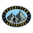 Expedition Adventure Logo, Mountain illustration, outdoor adventure . Vector Graphic 