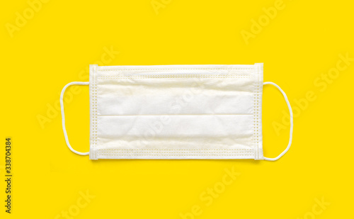 Download Medical Face Mask On Yellow Background Protection Against Coronavirus Flu And Other Airborne Infection Copy Space Directly Above Buy This Stock Photo And Explore Similar Images At Adobe Stock Adobe Stock PSD Mockup Templates