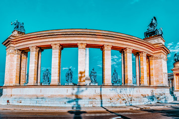 Wall Mural - Heroes' Square-is one of the major squares in Budapest, Hungary, statue Seven Chieftains of the Magyars and other important national leaders.