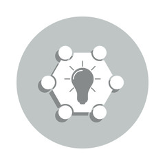 Aufkleber - hexagon, bulb, crowd-sourcing badge icon. Simple glyph, flat vector of Business icons for ui and ux, website or mobile application