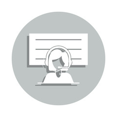 Aufkleber - board, woman, support, virtual digital assistant badge icon. Simple glyph, flat vector of Business icons for ui and ux, website or mobile application