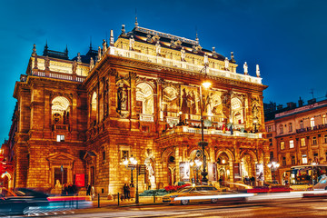 BUDAPEST, HUNGARY-MAY 05,2016: Hungarian State Opera House  is a neo-Renaissance opera house located in central Budapest.