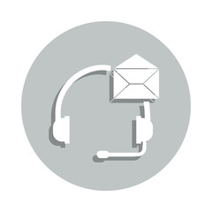 Aufkleber - headphone, envelope, support badge icon. Simple glyph, flat vector of Business icons for ui and ux, website or mobile application