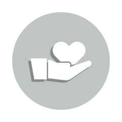 Poster - hand, heart, empathy badge icon. Simple glyph, flat vector of Business icons for ui and ux, website or mobile application