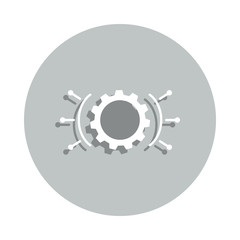 Poster - gear, useful functions badge icon. Simple glyph, flat vector of Business icons for ui and ux, website or mobile application