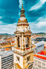 Wall Mural - Bell tower of St.Stephen Basilica in Budapest at daytime. Hungary